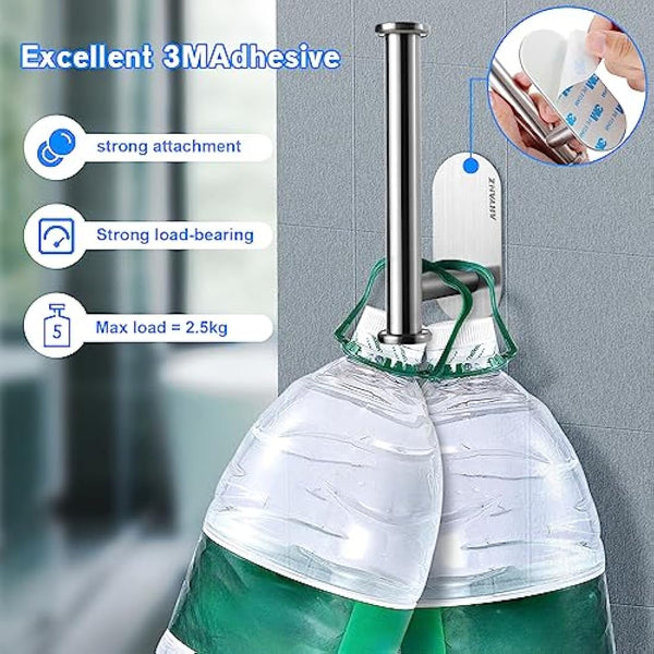 Ahyanz Toilet Roll Holder Wall Mounted 3M self adhesive, Contemporary Design SUS 304 Stainless Steel Brushed Chrome Silver Toilet Paper Holder Rustproof Waterproof for Bathroom & Kitchen - No Drilling