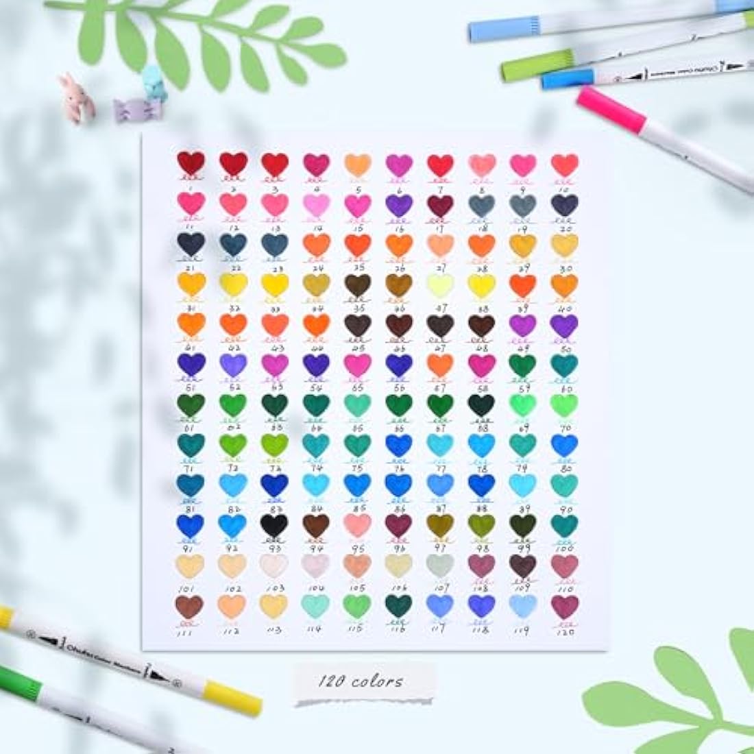 Ohuhu 120 Colours Colouring Pens, Dual Tip Brush Pens Felt Tip Pens, Art Markers with Fineliner, for Kids Adults Colouring Book Drawing Calligraphy Sketching Journal, Maui - Carrying Bag