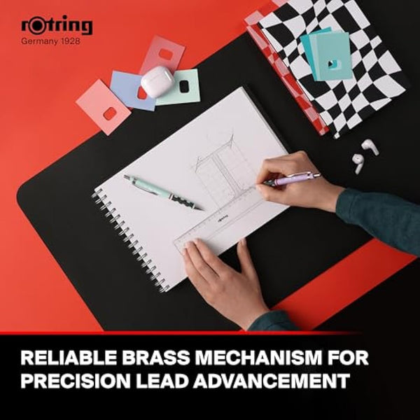 rOtring Tikky Pastel Mechanical Pencils | HB 0.7 mm | Opal Blue | with Comfort Rubber Grips | 12 Count