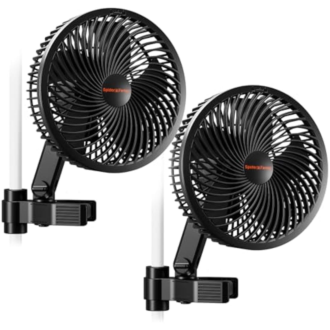 SPIDER FARMER Grow Tent Fan 6" with 10 Dynamic Wind Speeds and 10-Level Oscillation, EC Motor, Weatherproof IP-44, Auto Oscillating Clip Fan, Powerful Airflow but Quiet 2PCS