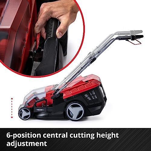 Einhell Power X-Change 36/36 Cordless Lawnmower With Battery (x2) and Charger (x2) - 36V Brushless Motor, 36cm Cutting Width, 40L Grass Box, 6 Cutting Heights - GE-CM 36/36 Li Electric Lawn Mower