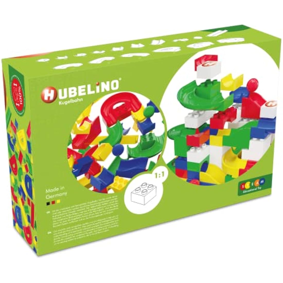 Hubelino 420381 Run Element Expansion set- 128 pieces- Compatible with Popular Building Block Systems- for Ages 4 and Up (Made in Germany)