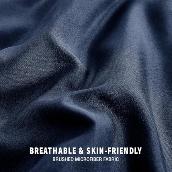 Exclusivo Mezcla 7.5 Tog Double Size Duvet All Seasons, Ultra Soft Reversible Coverless Duvet, Lightweight Down Alternative Comforter, 200x200 cm Navy/Blue