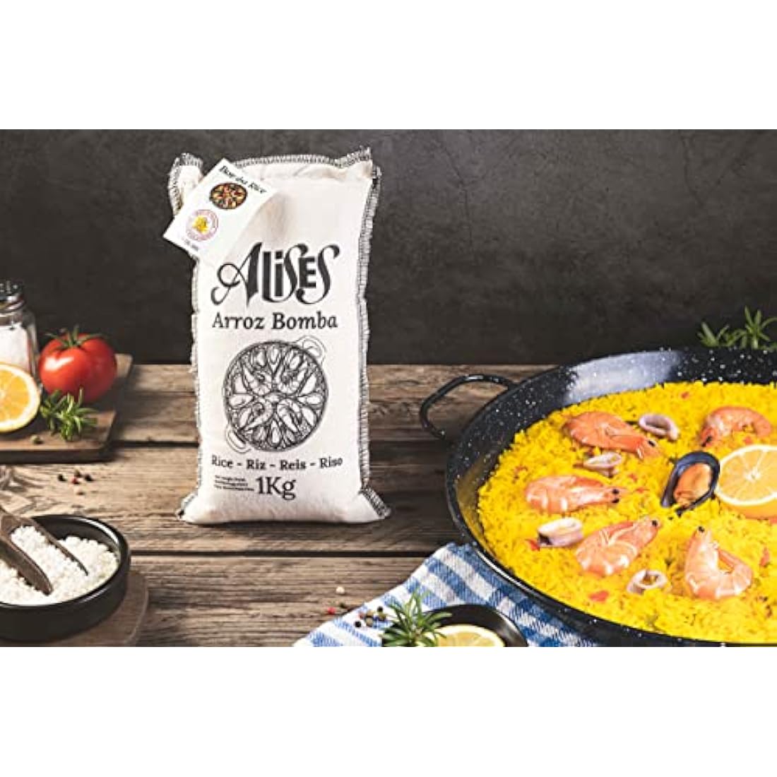 Alises - Enamelled Carbon Steel Induction Paella Pan (Naturally Non-Stick) 30 cm