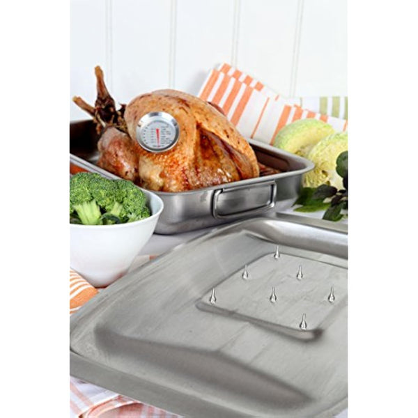 Dexam 17810117 Chichester Carving Dish with Spikes, s/s 45 x 27cm, Stainless Steel, Silver