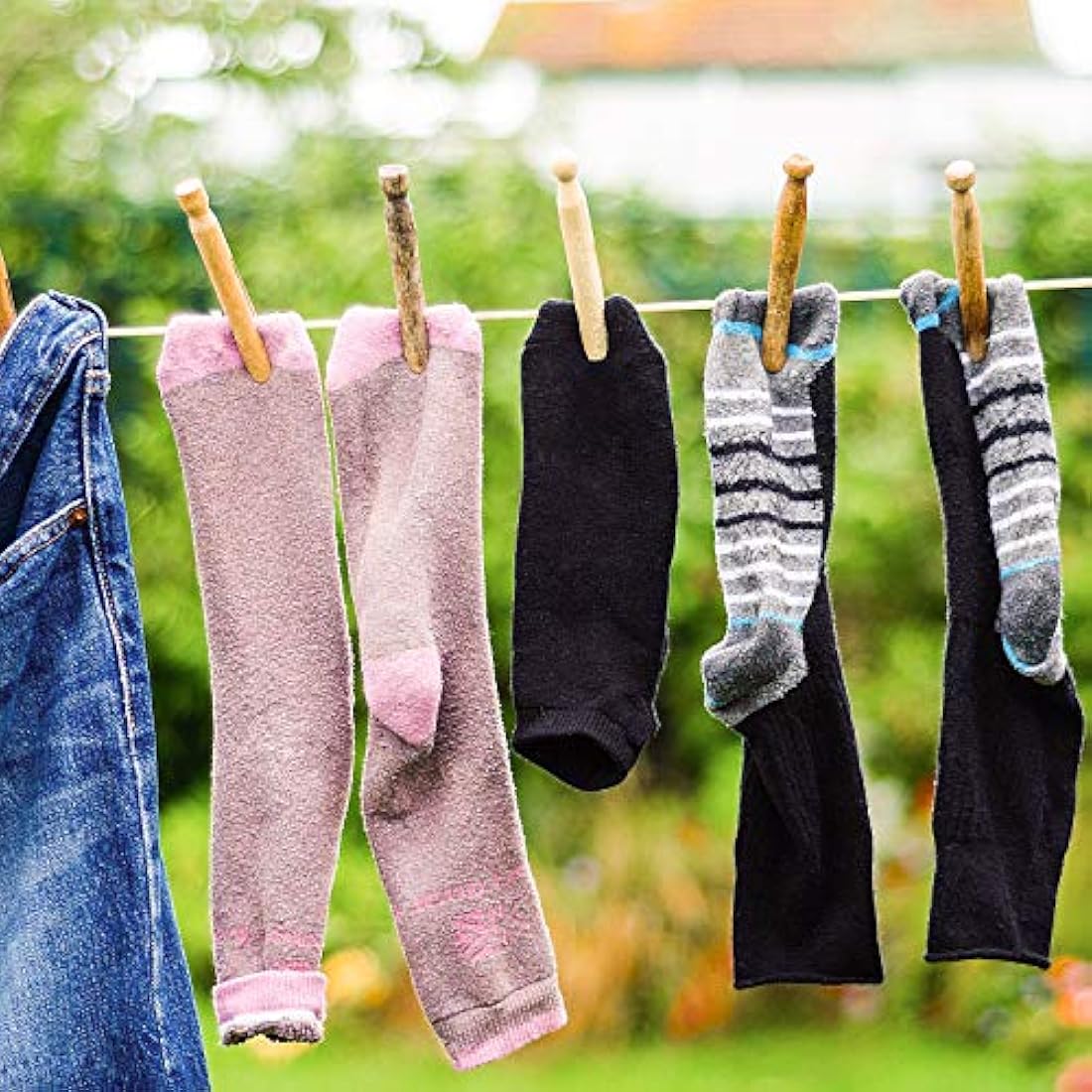 GZBtech 30m/100ft Clothes line for Outside Drying,Heavy Duty Extra Strong Washing Lines Rope with Steel Core & White PVC Cover, Rust-proof and Waterproof Laundry Line Outdoor Garden-Transparent