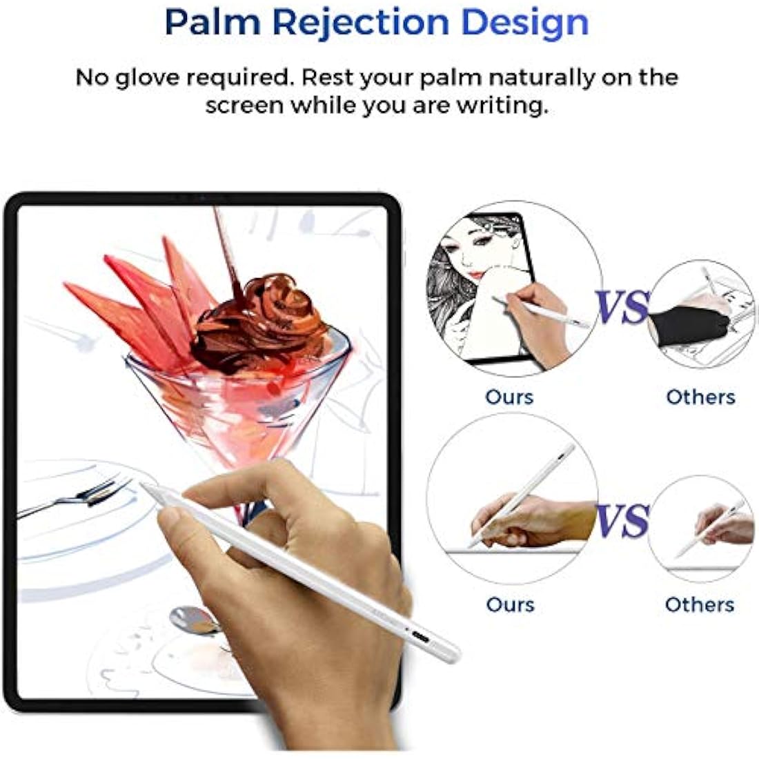 Stylus Pen for iPad with Palm Rejection,Active Pencil Compatible (2018-2020) Apple iPad Pro (11/12.9 Inch),iPad 6th/7th Gen,iPad Mini 5th Gen,iPad Air 3rd Gen for Precise Writing/Drawing