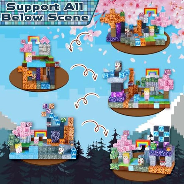 GraceDuck Magnetic Blocks-150 PCS Build Dark Swordsman's Forest Castle - Magnetic Toys for Montessori Toddler Christmas Birthday Gifts - STEM Sensory Toys for Age 3+ Boys & Girls