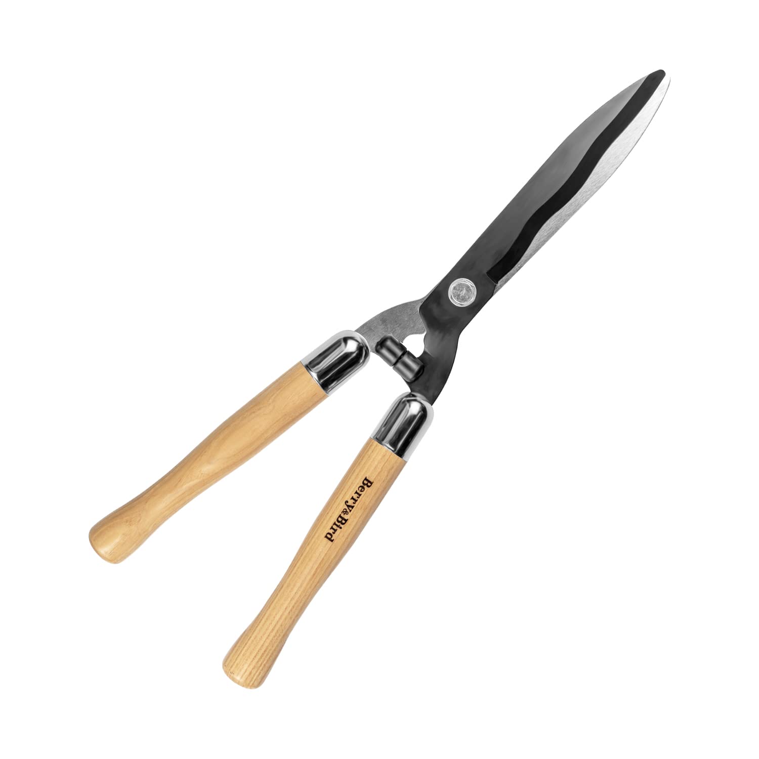 Berry&Bird Garden Hedge Shears, 50.5cm/19.88in Heavy Duty Pruning Shear for Trimming Borders and Bushes, Manual Hedge Clippers with Wooden Handle and