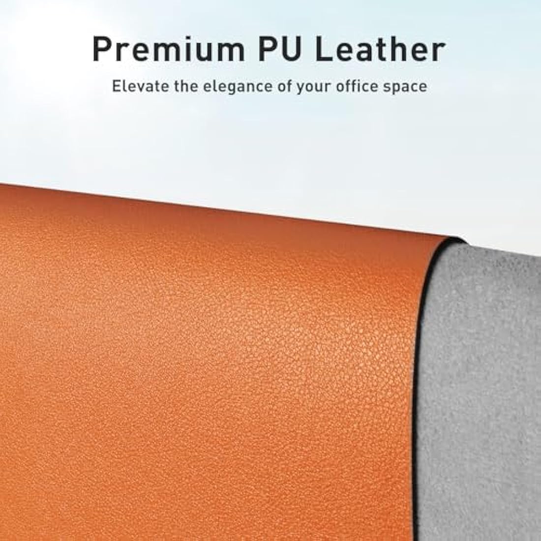 Leather Desk Pad Protector,Mouse Pad,Office Desk Mat, Non-Slip PU Leather Desk Blotter,Laptop Desk Pad,Waterproof Desk Writing Pad for Office and Home (80cmx40cm,Hermes Orange)