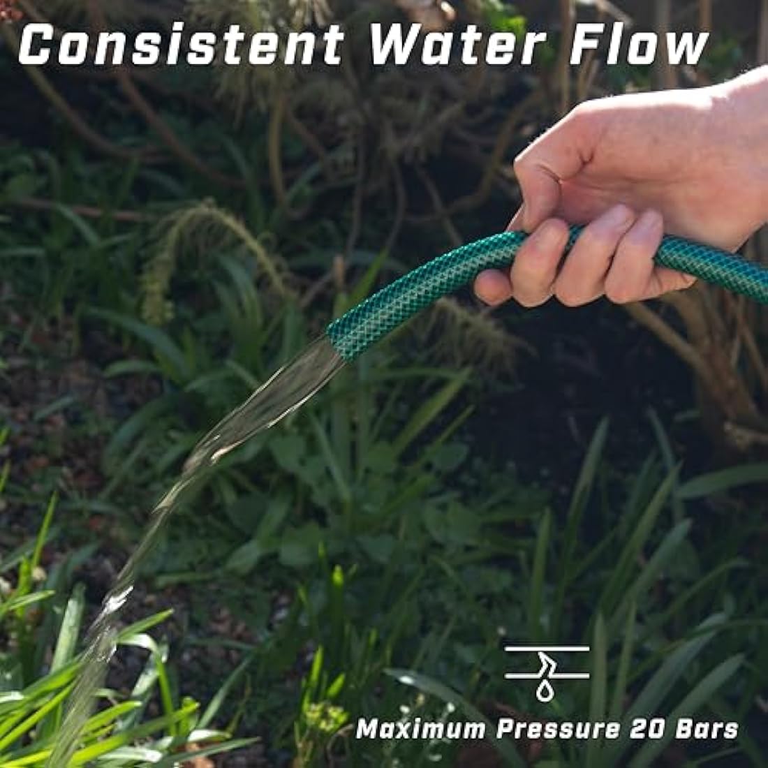 Faithfull 50M (164ft) Reinforced Hose 12.7 mm (1/2 Inch) Diameter – PVC Garden Hose Pipe