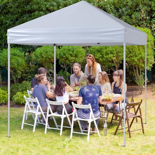 COSTWAY 2m x 2m Pop up Gazebo, 3-Position Height Adjustable Commercial Instant Canopy Tent with Carry Bag, Garden Patio Sun Shelter for Camping BBQ Party (Blue, 198 x 198 x 190-244 cm)