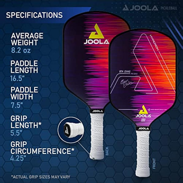 JOOLA Ben Johns Hyperion CFS Pickleball Paddle - Official Ben Johns Paddle - USAPA Approved Racket for Tournament Play - Edge to Edge Sweet Spot, Durable Max Spin Surface & Elongated Handle