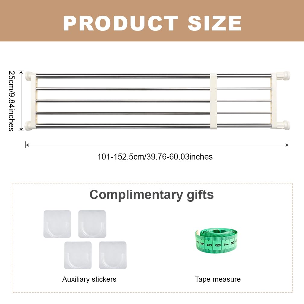 Hershii Tension Shelf Expandable Rod Closet System Heavy Duty Clothes Hanger Adjustable DIY Garage Bathroom Kitchen Storage Organizer Shoe Rack, Plant