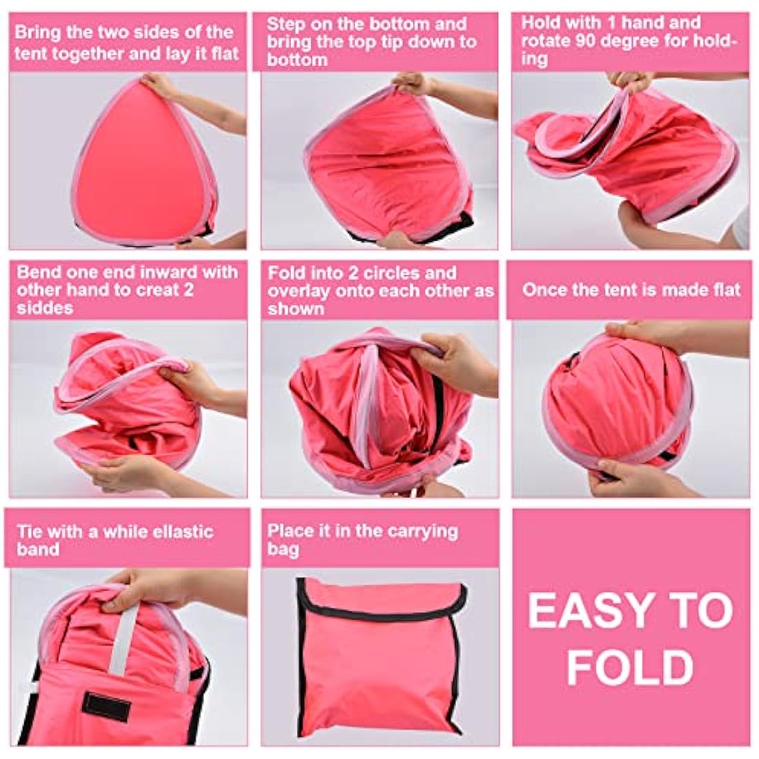 HACRAHO Pop Up Beach Sun Tent, 1 Pack Mini Beach Sun Shade Sun Shelter Tent for Anti-UV Windproof Camping Picnic Tent for Family Camping Picnic Fishing Bench, Rose Red