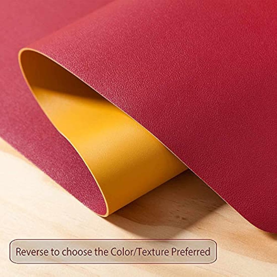Desk Pad Large, Desk Mat, Extended Mouse Mat, Mouse Pad XXL, Desk Blotter, DOBAOJIA Laptop Pad Writing Pad for Office/Home, Dual-Side Use PU Leather Waterproof 35.4" X 16.9" (Red/Yellow)