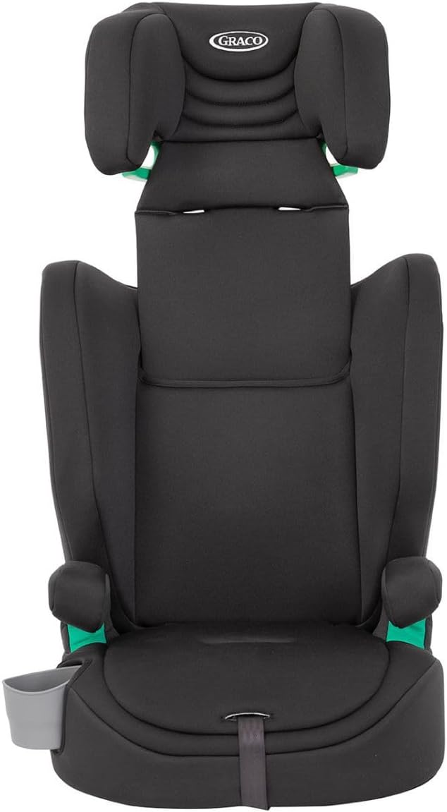 Graco Eldura R129 Harness Booster (76-145cm - 15 Months to Approx. 12 Years). Harness mode from 15 months to approx. 4 Yrs (76-105cm), Highback mode from approx. 3.5 to 12 yrs (105-145cm), Midnight