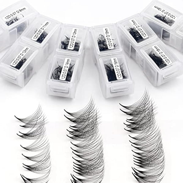 12D Premade Fans Eyelash Extensions 1200PCS Pre Made Fans Lashes 0.07mm C Curl Mixed Tray 9-20mm Handmade Loose Volume Lash Extension Premade Lash Fans (1200-12D-0.07-C-920)