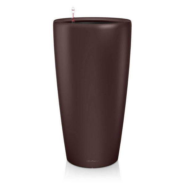 Lechuza RONDO 40 Self Watering Planter Large Plastic Indoor and Outdoor Plant Pot with Drainage Hole D40 H75 cm White High-Gloss