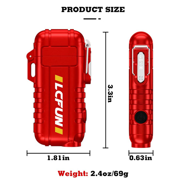 Electric Lighter Rechargeable USB, Electronic Plasma Arc Lighter Windproof and Waterproof for Hiking, Camping, Outdoor, Survival, Tactical, EDC Gear, Gifts for Him Men (Black)