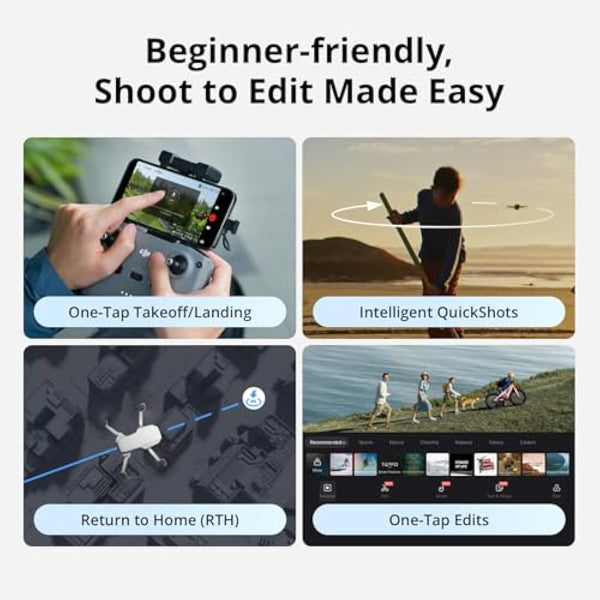DJI Mini 4K, Drone with Camera 4K Professional, Under 249 g, 3-Axis Gimbal Stabilization, 10km Video Transmission, Auto Return, Wind Resistance, 31-Min Max Flight Time, Intelligent Flight