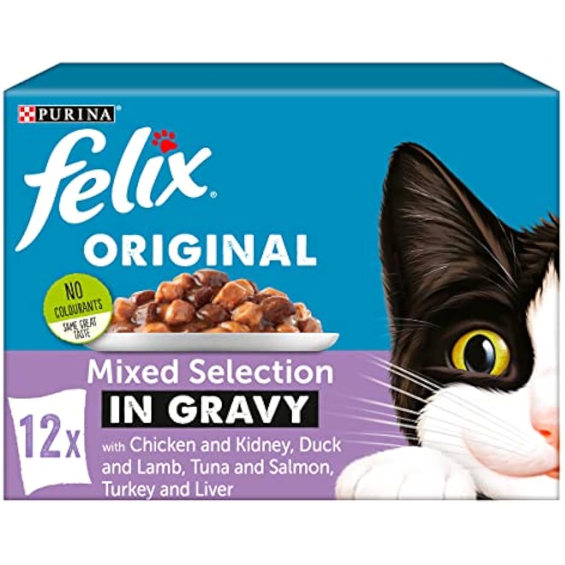 FELIX Original Mixed Selection in Gravy Wet Cat Food 12x100g (Pack of 4)