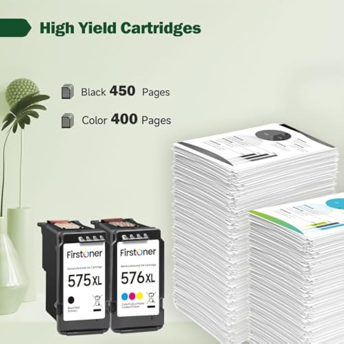 Firstoner PG-575XL CL-576XL Printer Cartridges Multipack, PG-575XL CL-576XL Printer Cartridge Replacement for Canon 575 576 Cartridges for PIXMA TS3550i TS3551i TS3750i TR4750i TR4751i TR4755i TR4756i