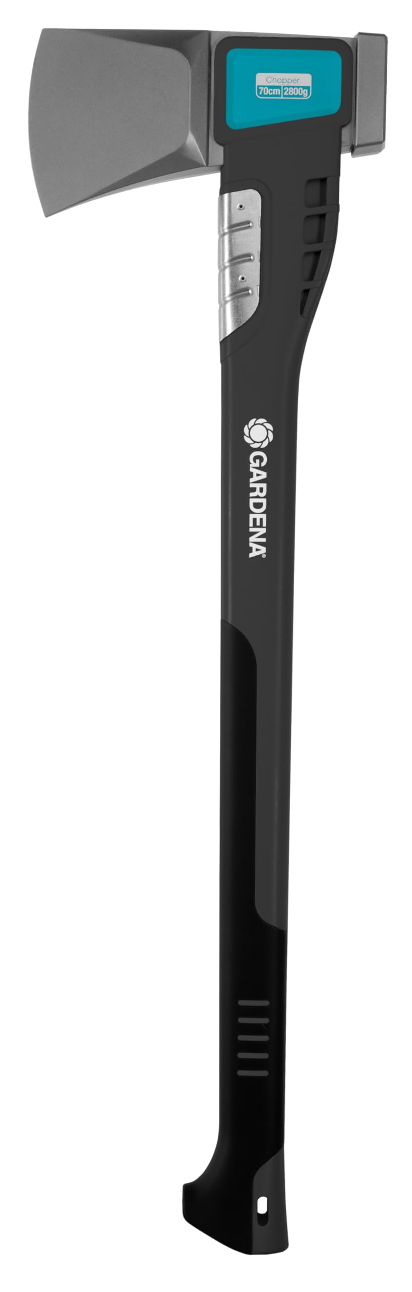 Gardena Splitting Axe 2800 S, Versatile Axe for Various Wood Work, Non-stick Coating, Stainless Steel Impact Protection, Hammer Function, 70 cm