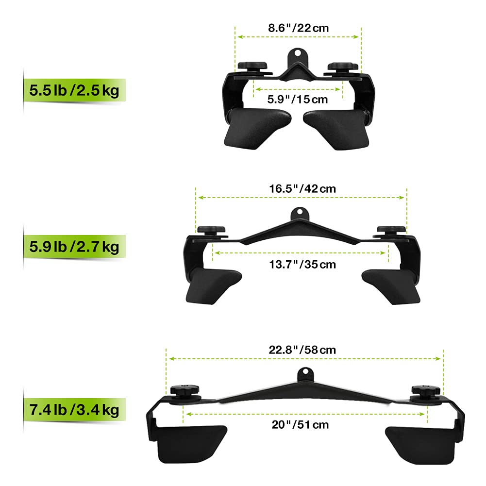 Rowing Handle LAT Pull Down Attachment,Multifunction Fitness Gripper Press Down for Cable Machine Weight Lifting, Tricep Back Muscles Training,