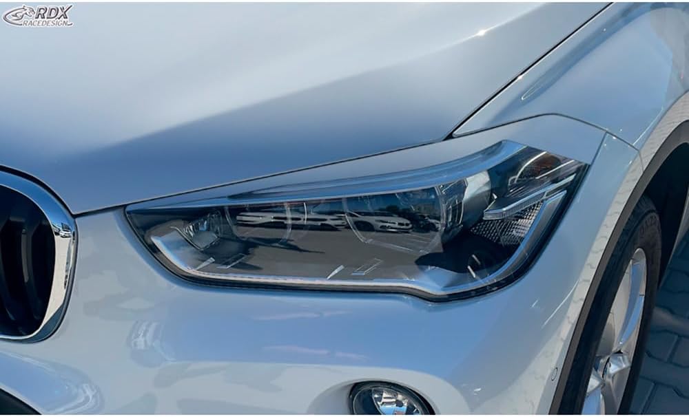 RDX Racedesign Head light spoilers compatible with BMW X1 F48 2015-2019 (ABS)