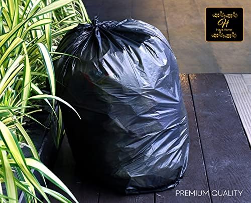 Haya Home 70L to 80L 40 Extra Strong Bin Bags Heavy Duty Bin Liners 40 μm Black Plastic Refuse Sacks large Waste Dustbin Bags for Kitchen Home Office DIY Garden from 100% Recycled Material