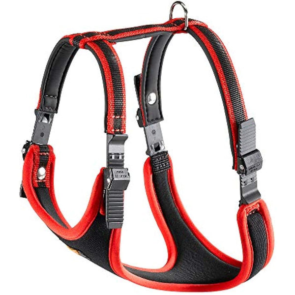 Ferplast Large Size Dog Harness ERGOCOMFORT LARGE, Adjustable Dog Harness, Comfortable, Padded, Double Micro-adjustment Closure, Quick Release, Red