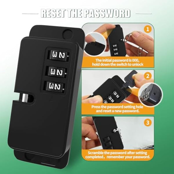 Evilsoul 2Pack Fridge Locks for Children with Adjustable Design, Digital Password Child Locks Door Lock Without Drilling Adhesive Restrictor Safety Lock for Fridge, Door, Window, Cabinet, Black