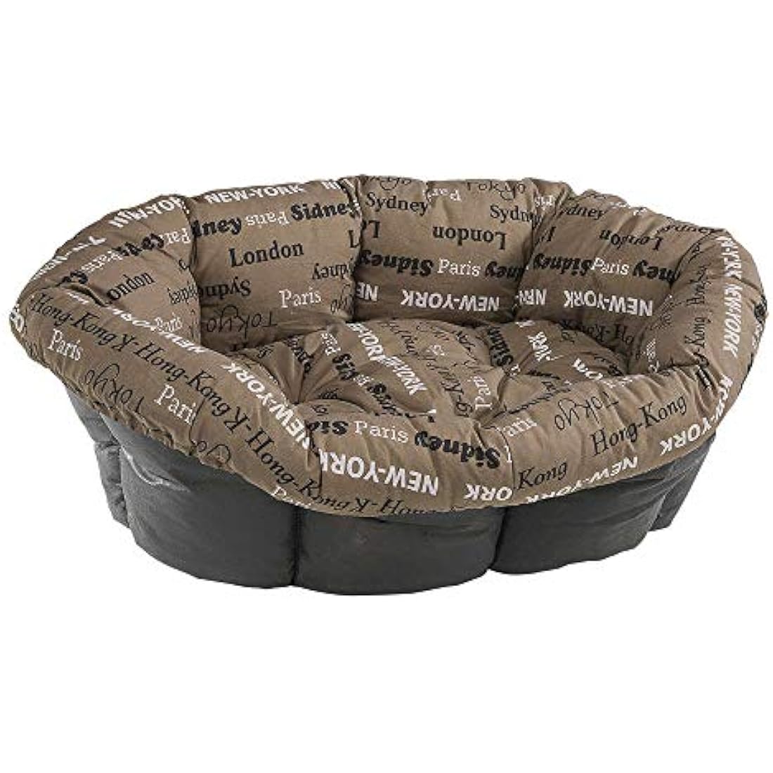 Ferplast Cushion for dog and cat bed SOFA' CUSHION 8 Padded spare cover for pet bed, Soft cotton washable, Adjustable with elastic cord, 85 x 62 x h 28,5 cm Brown