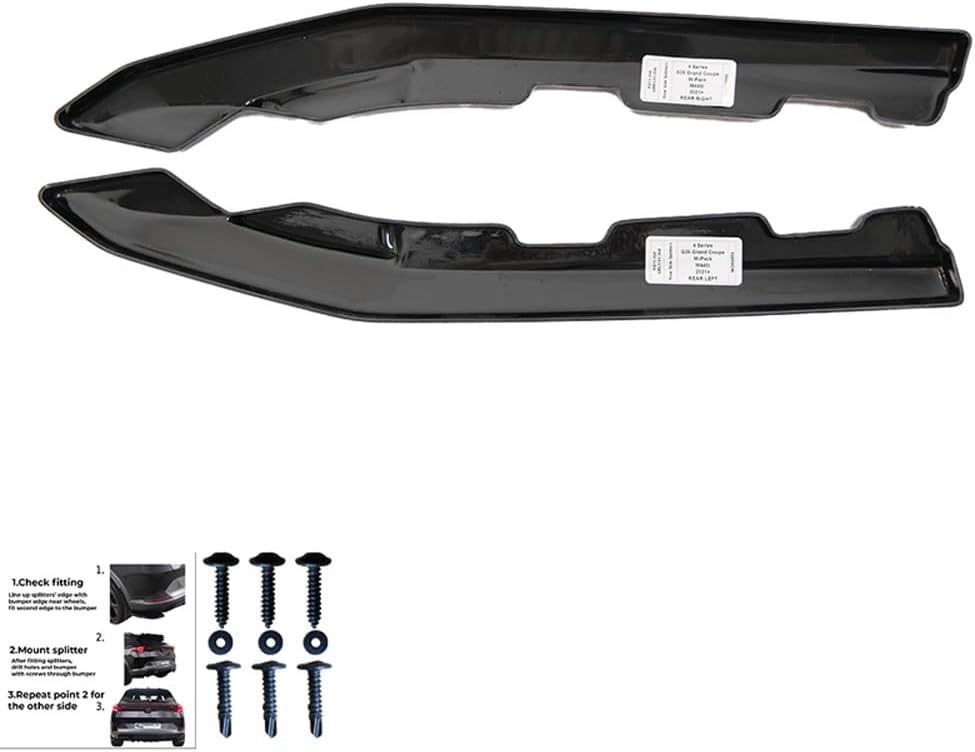 Oneway Rear Side Diffusors compatible with BMW 4-Series G26 M-Pack/M440i 2021- - Gloss black
