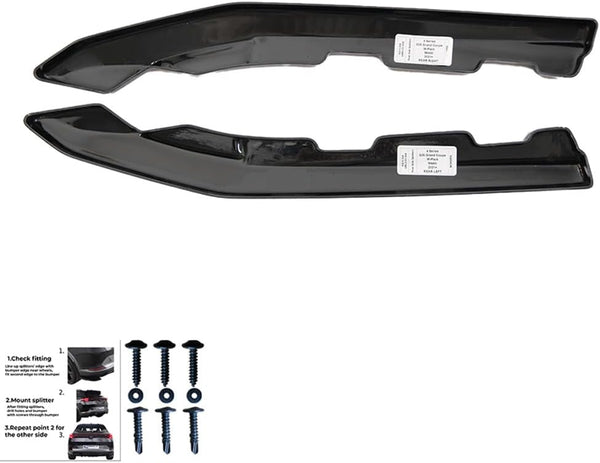 Oneway Rear Side Diffusors compatible with BMW 4-Series G26 M-Pack/M440i 2021- - Gloss black