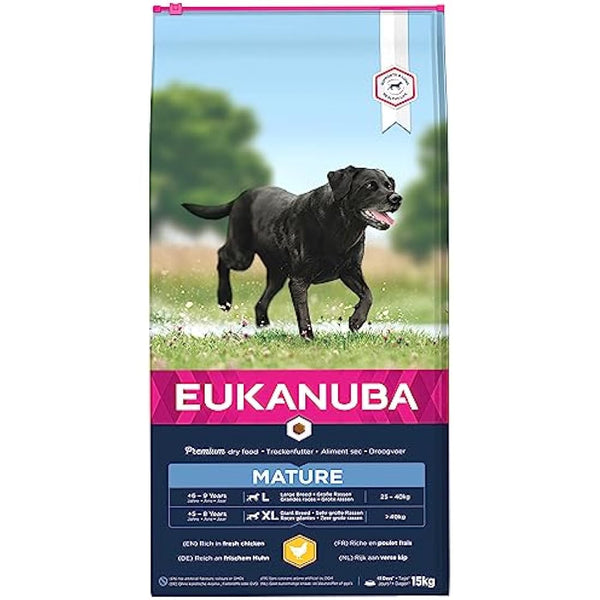 Eukanuba Complete Dry Dog Food for Mature Senior Large and Giant Breeds with Fresh Chicken 15 kg