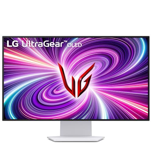 LG UltraGear OLED Gaming Monitor 32GS95UV-B, 32 inch UHD 4K, Dual mode 4K: 240Hz / FHD: 480Hz, 0.03ms Response Time, NVIDIA G-Sync & AMD FreeSync Premium Pro, 7W Stereo speakers, DisplayPort, HDMI 2.1