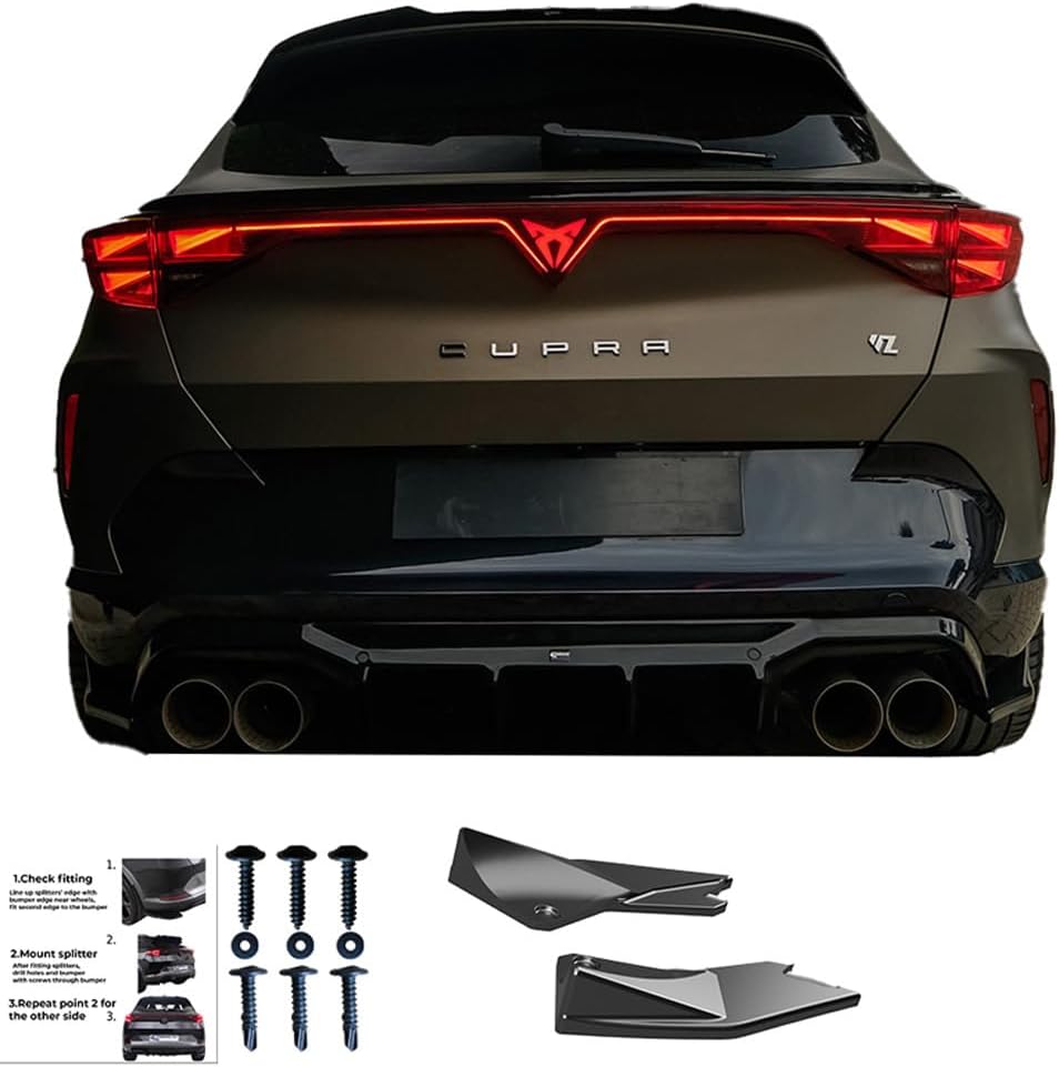 Oneway Rear Side Diffusors compatible with Cupra Formentor 2020-2024 & Facelift 2024- - Version 3 - Gloss black