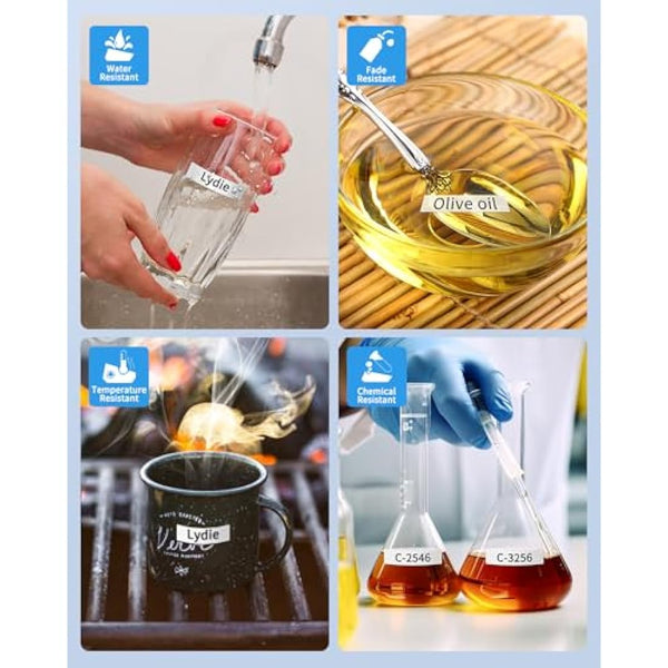 4X Upwinning TZE-231 Label Printer Tape 12mm Compatible with Brother Label Tape 12mm P-Touch Tze 12 mm TZe231 AZe-231 TZ231 Laminated White for Brother P Touch H101C H110 H107 H108 H100LB D210 1000