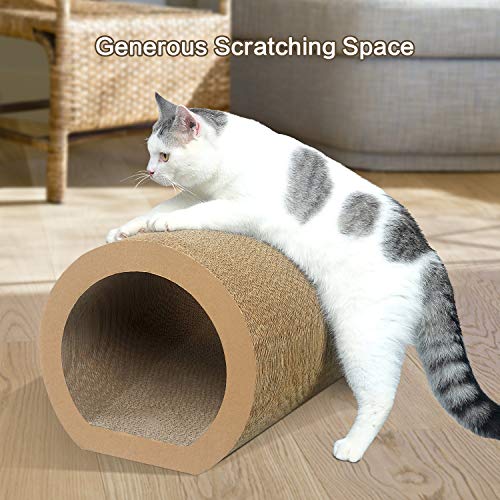 Aibuddy Cat Scratcher, Tunnel Cat Scratching Pad Bed Lounge with Catnip, Durable Cardboard & Construction (50 x 33x 30.5cm)