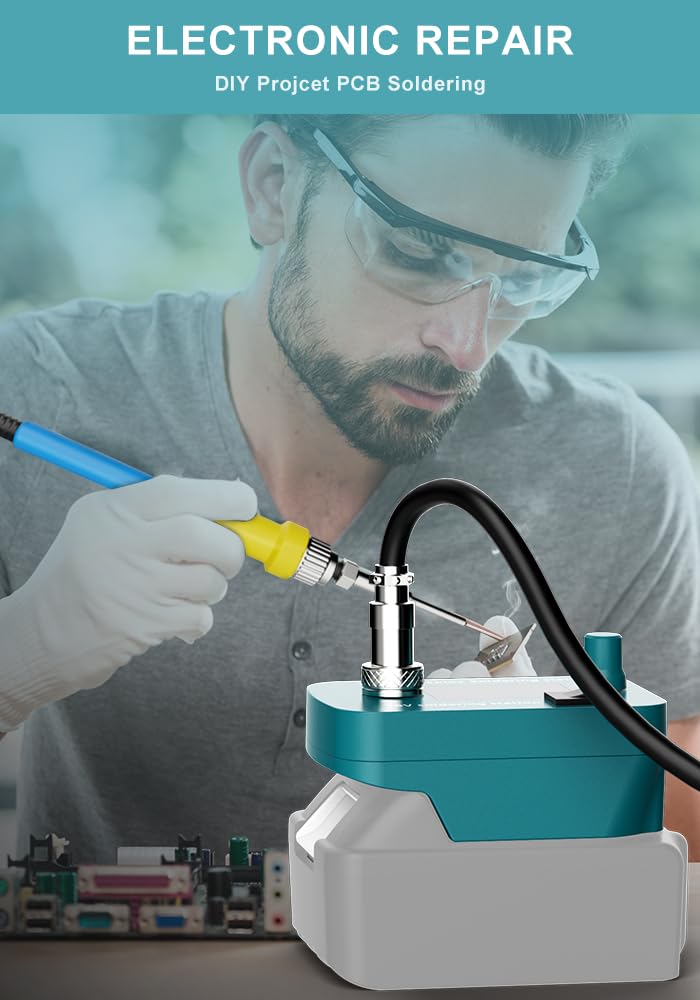 60W Cordless Soldering Iron Kit for makita 18V Battery (NO Battery) Soldering Iron Station with Auto-Sleep,Temperature Regulation for DIY, Appliance Repair,Wire Welding