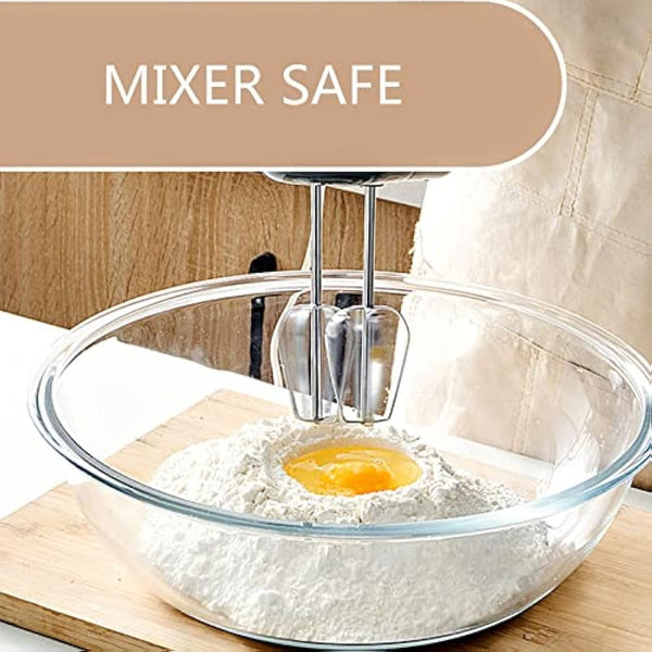 Homwin Glass Mixing Bowls with Lids Set, 8 Pieces Glass Salad Bowl Set with Lids(0,5L, 1,0L, 2,0L, 3,5L),High Brosilicate Microwave Bowls for Kitchen Baking, Prepping Serving and Storage