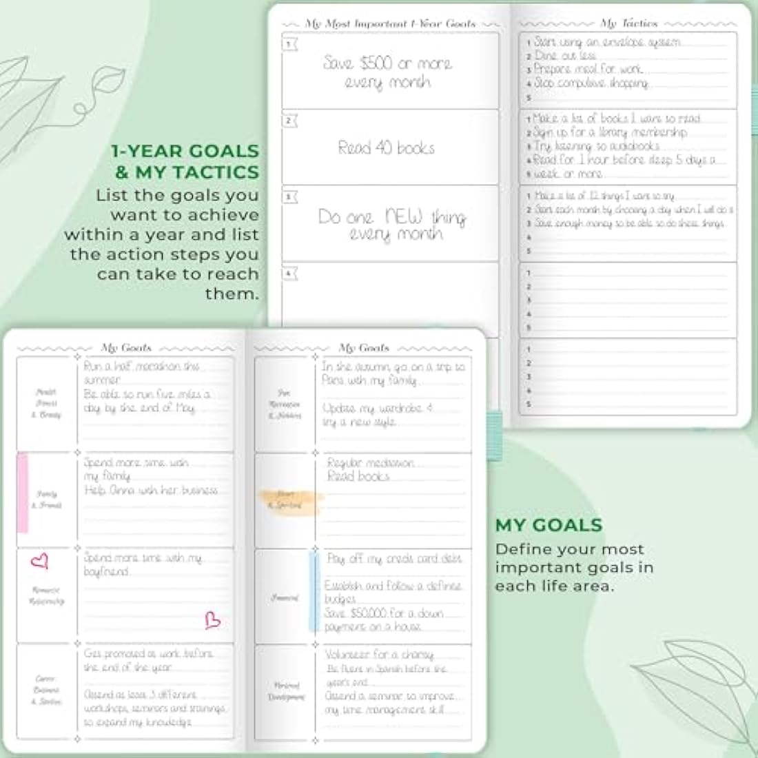 GoGirl Planner and Organizer for Women – Pocket Weekly Planner, Goals Journal & Agenda for Time Management & Productivity. Undated (Mint Green)