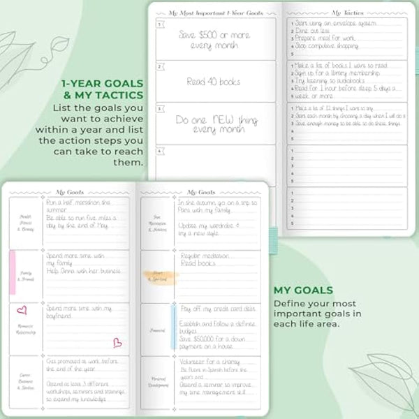 GoGirl Planner and Organizer for Women – Pocket Weekly Planner, Goals Journal & Agenda for Time Management & Productivity. Undated (Mint Green)
