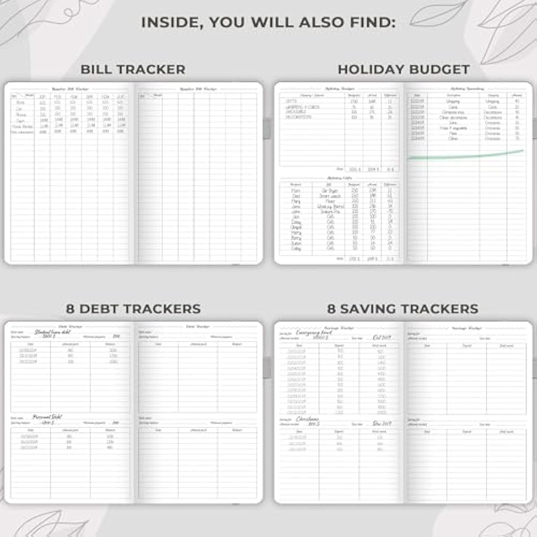 GoGirl Budget Planner – Monthly Financial Planner Organizer Budget Book. Expense Tracker Notebook Journal to Control Your Money. Undated – Start Any Time, 13.5x19cm, Lasts 1 Year – Grey