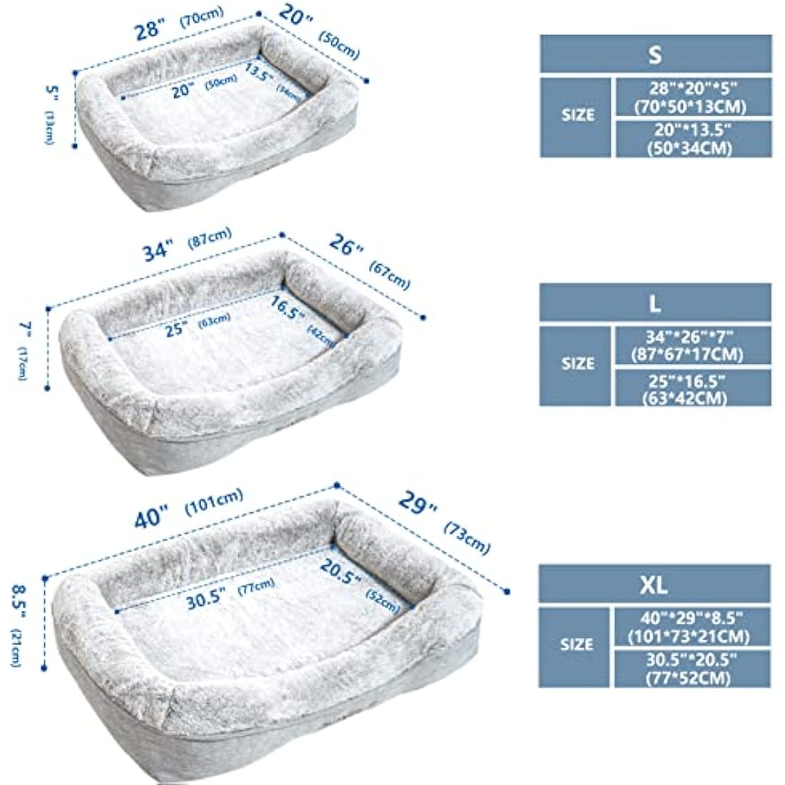 JOYELF Memory Foam Dog Bed Large Orthopedic Pet Bed with Washable Cover, Independent Mat Design with Free Waterproof Liner Included