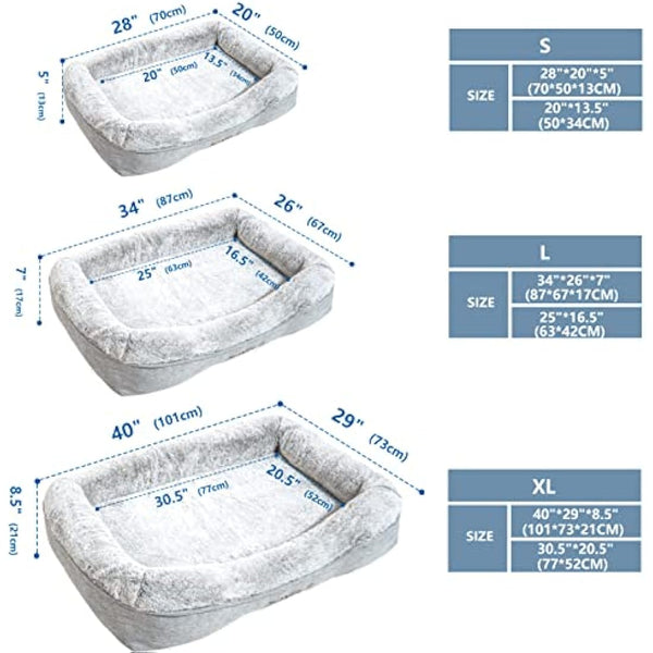 JOYELF Memory Foam Dog Bed Large Orthopedic Pet Bed with Washable Cover, Independent Mat Design with Free Waterproof Liner Included