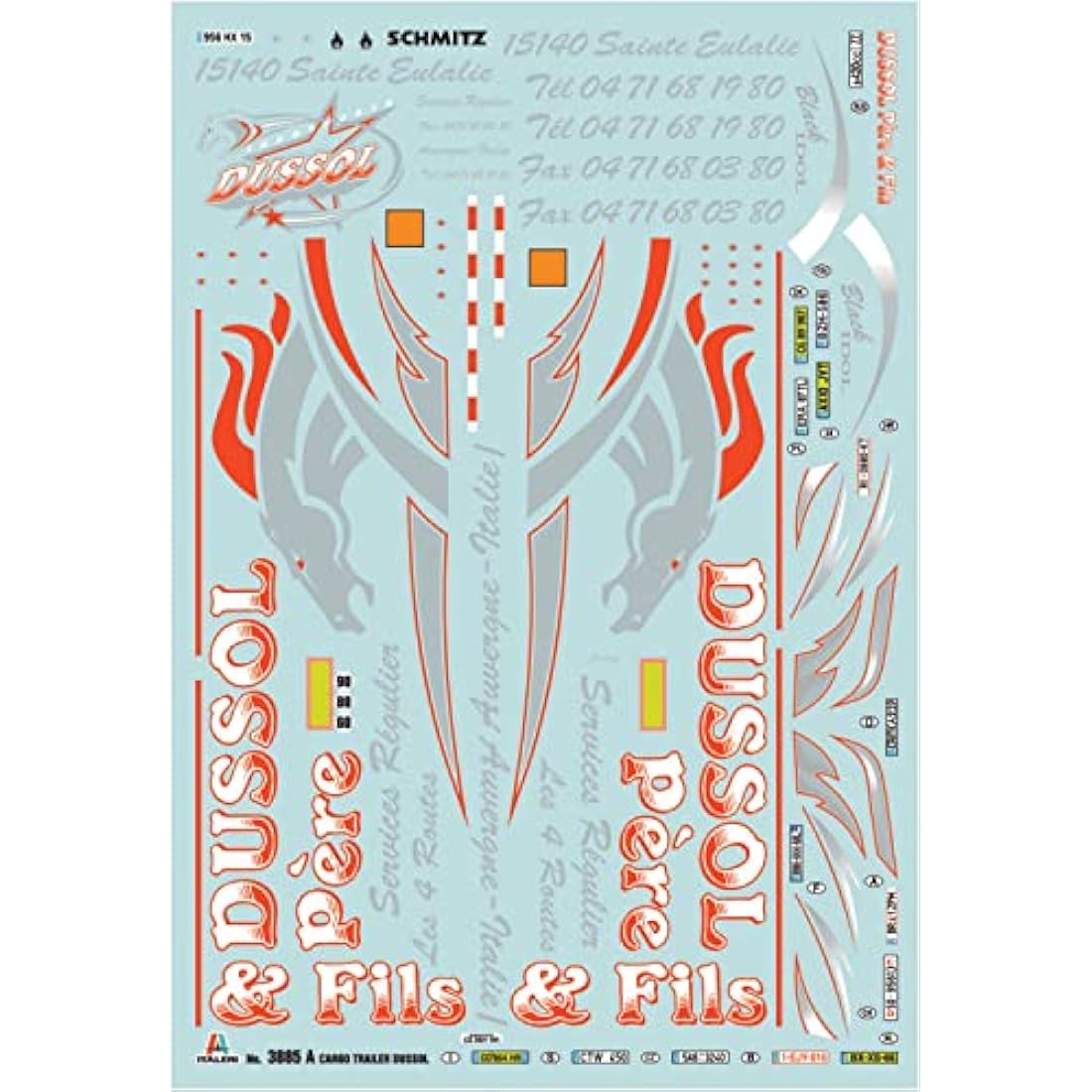 ITALERI ITA3885 CARGO TRAILER Italy Model kit, Black Set, Small