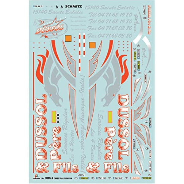 ITALERI ITA3885 CARGO TRAILER Italy Model kit, Black Set, Small